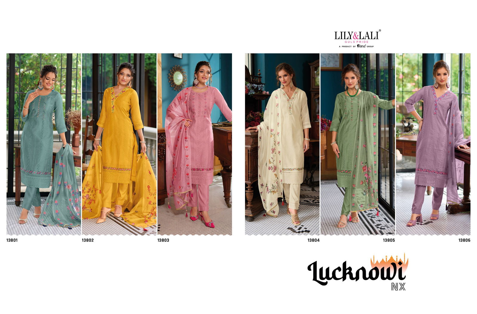 Lucknowi Nx By Lily And Lali Chanderi Silk Readymade Suits Catalog